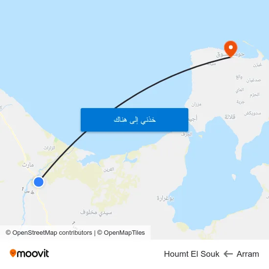 Arram to Houmt El Souk map