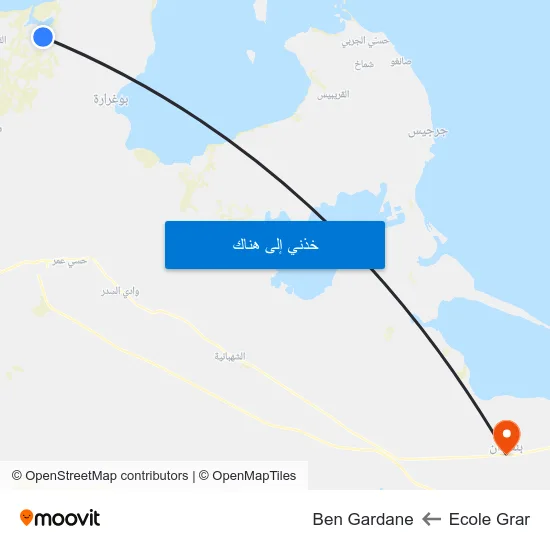 Ecole Grar to Ben Gardane map