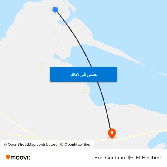 El Hnichret to Ben Gardane map