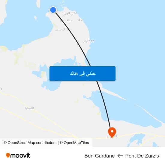 Pont De Zarzis to Ben Gardane map