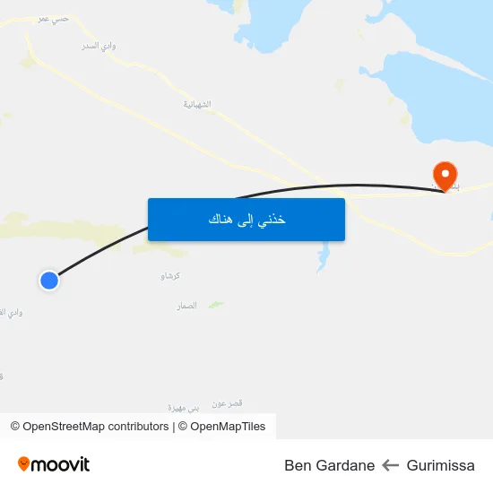 Gurimissa to Ben Gardane map