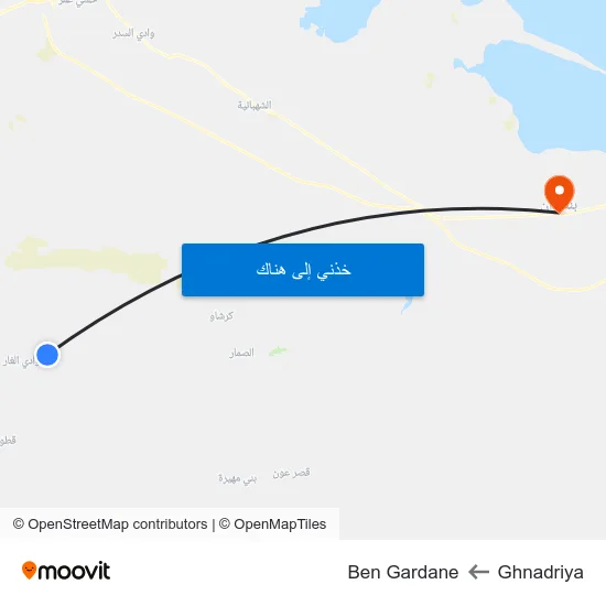Ghnadriya to Ben Gardane map