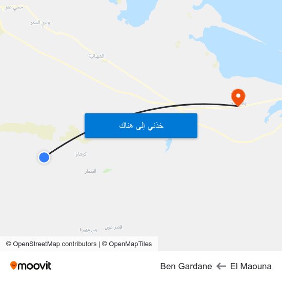 El Maouna to Ben Gardane map