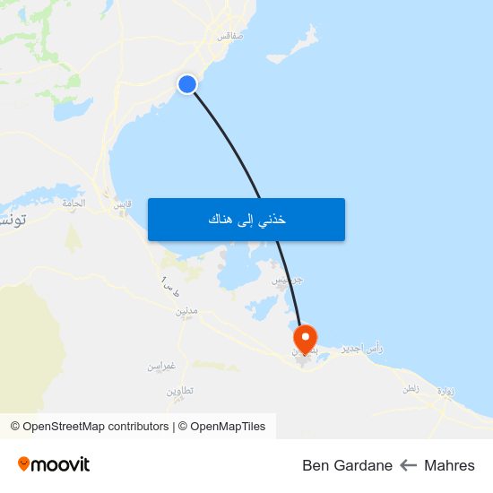 Mahres to Ben Gardane map