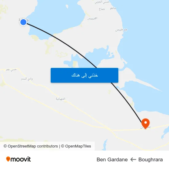 Boughrara to Ben Gardane map