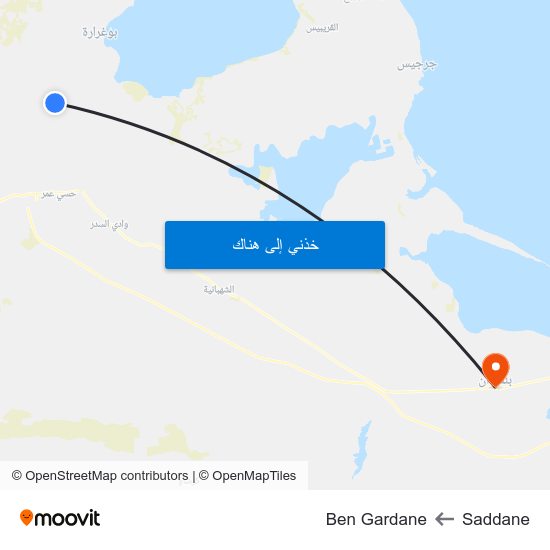 Saddane to Ben Gardane map