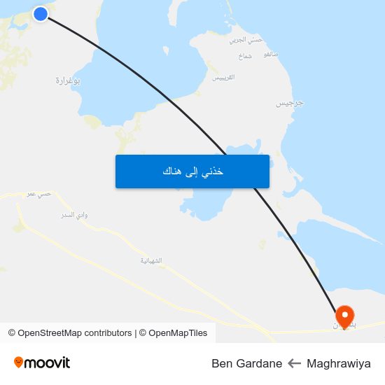Maghrawiya to Ben Gardane map