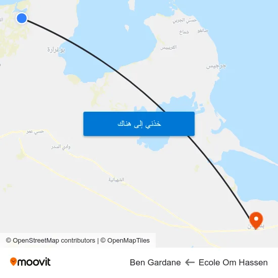 Ecole  Om Hassen to Ben Gardane map