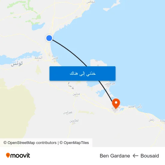 Bousaid to Ben Gardane map