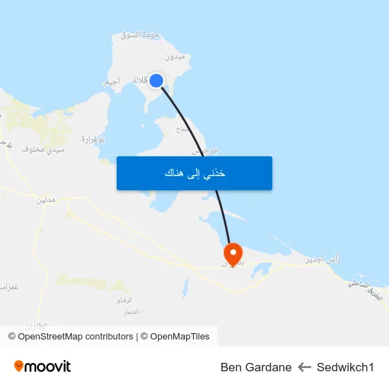 Sedwikch1 to Ben Gardane map