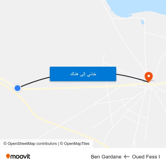 Oued Fess I to Ben Gardane map