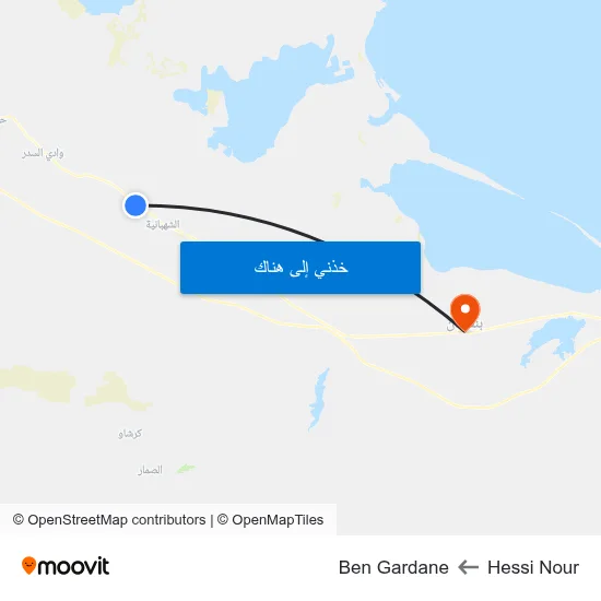 Hessi Nour to Ben Gardane map
