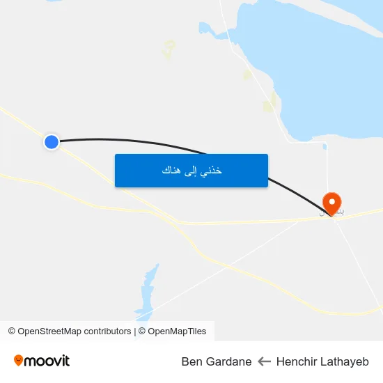 Henchir Lathayeb to Ben Gardane map