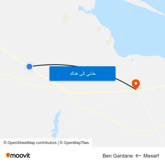 Mesarf to Ben Gardane map