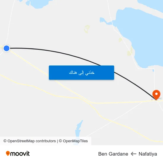 Nafatiya to Ben Gardane map