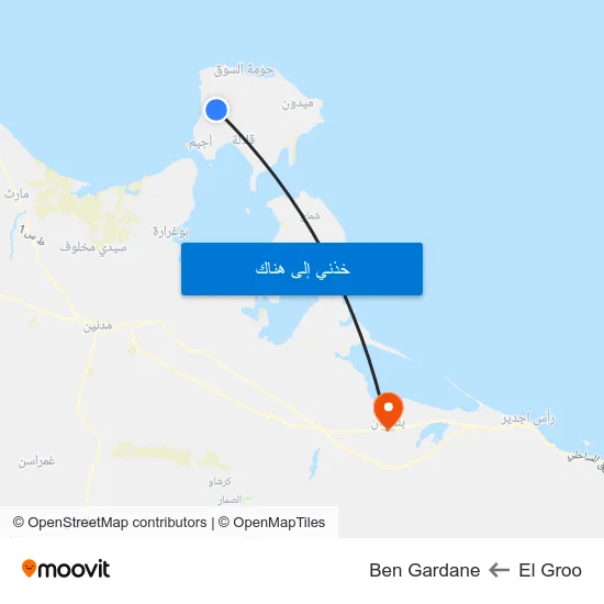 El Groo to Ben Gardane map