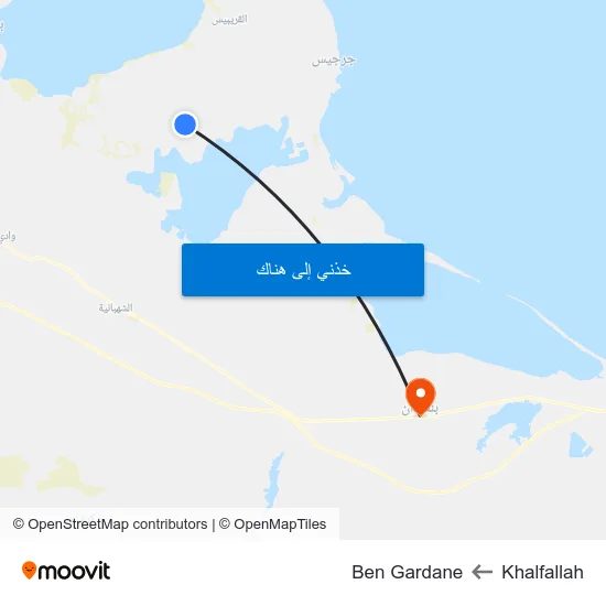 Khalfallah to Ben Gardane map