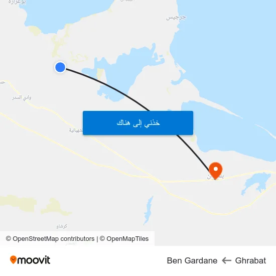 Ghrabat to Ben Gardane map