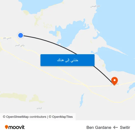 Switir to Ben Gardane map