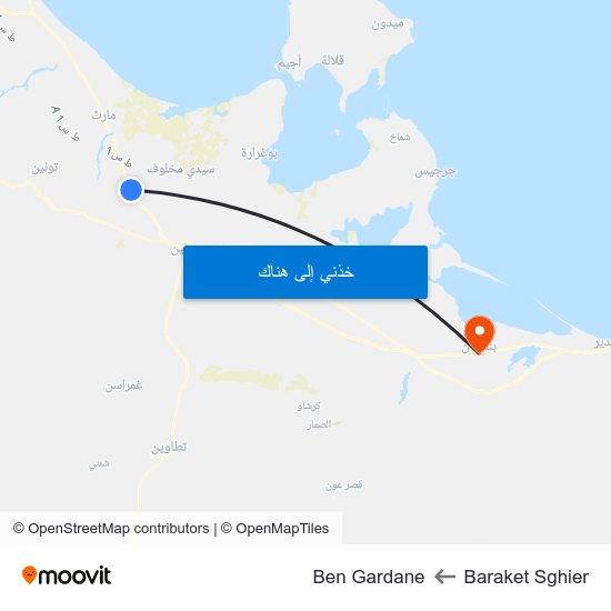 Baraket Sghier to Ben Gardane map