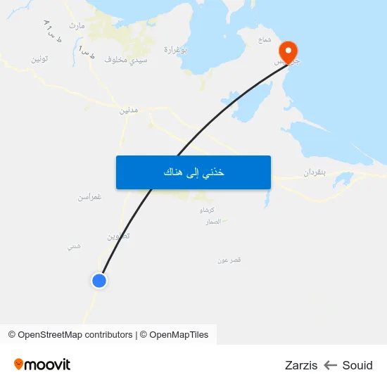 Souid to Zarzis map