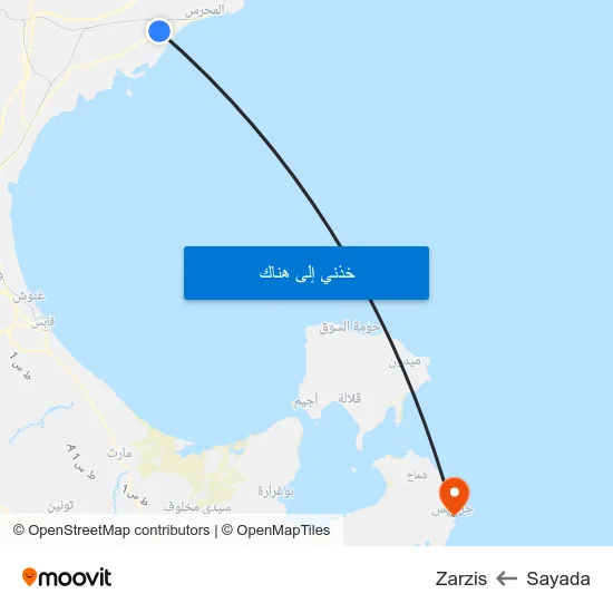 Sayada to Zarzis map