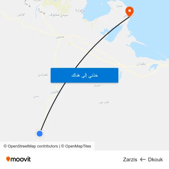 Dkouk to Zarzis map