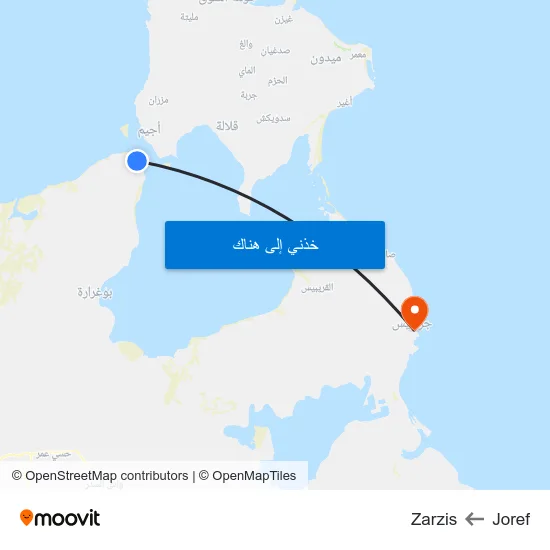 Joref to Zarzis map