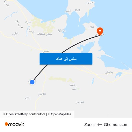 Ghomrassen to Zarzis map