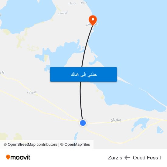 Oued Fess I to Zarzis map