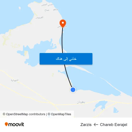 Chareb Eerajel to Zarzis map