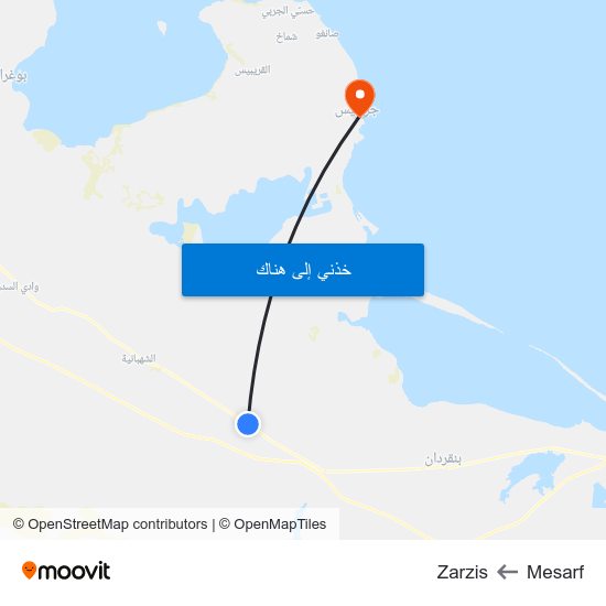 Mesarf to Zarzis map