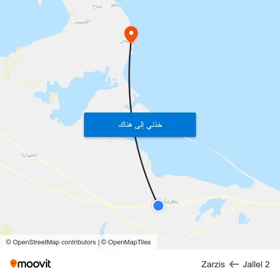 Jallel 2 to Zarzis map