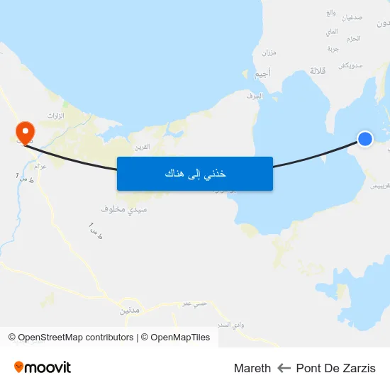 Pont De Zarzis to Mareth map