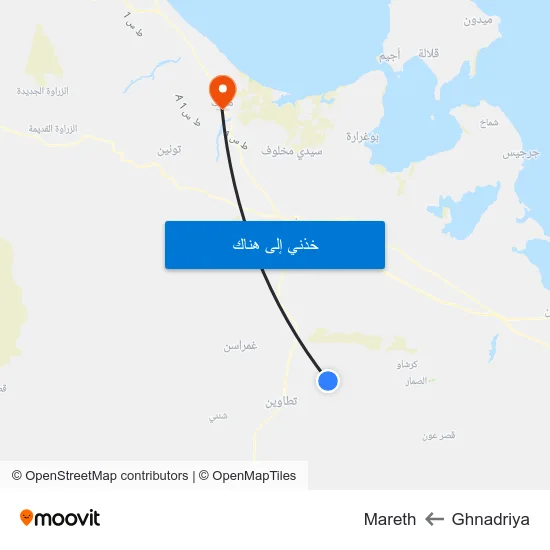 Ghnadriya to Mareth map
