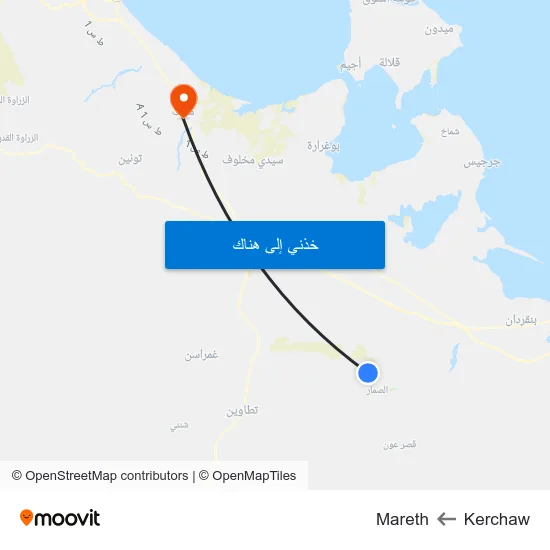 Kerchaw to Mareth map