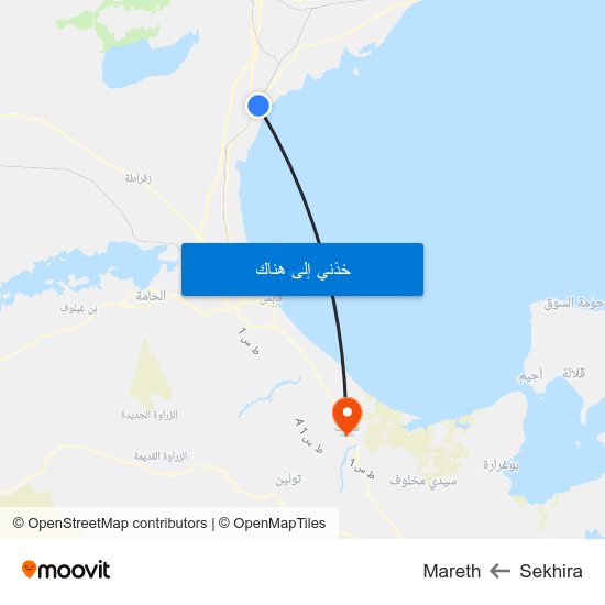 Sekhira to Mareth map