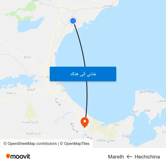 Hechichina to Mareth map