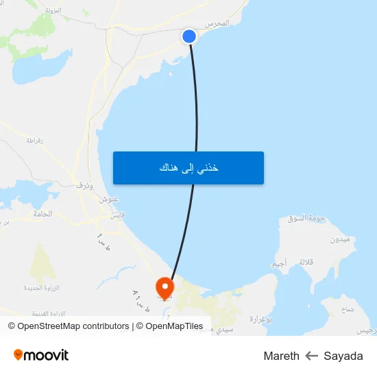 Sayada to Mareth map