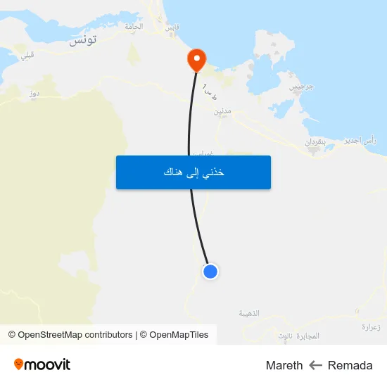 Remada to Mareth map