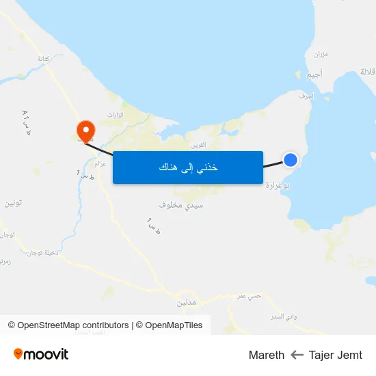 Tajer Jemt to Mareth map
