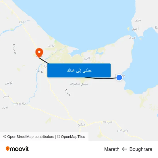 Boughrara to Mareth map
