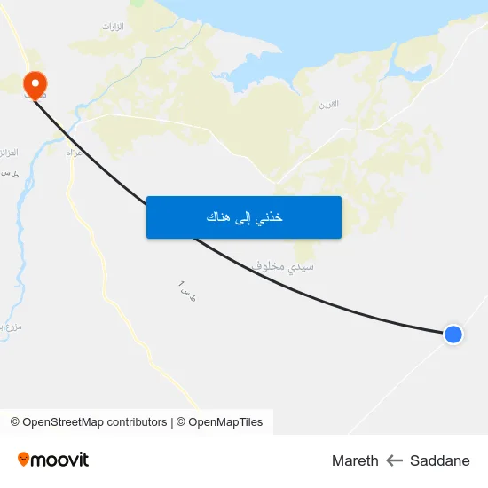 Saddane to Mareth map
