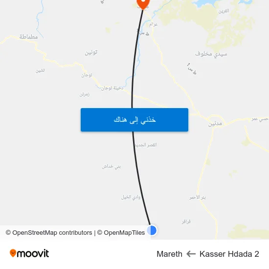 Kasser Hdada 2 to Mareth map