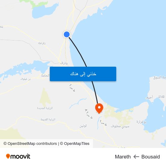 Bousaid to Mareth map