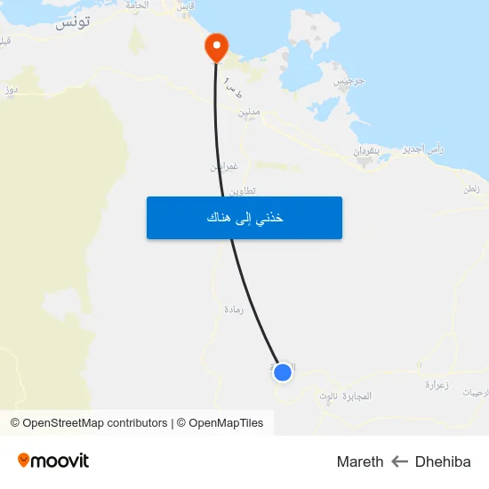 Dhehiba to Mareth map