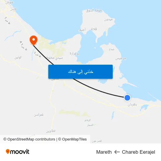 Chareb Eerajel to Mareth map