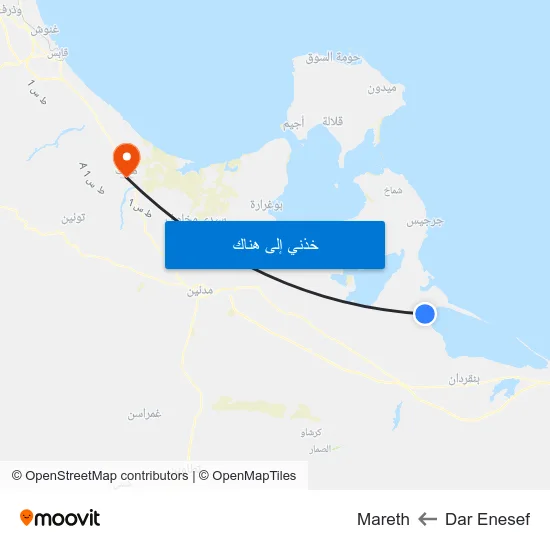 Dar Enesef to Mareth map