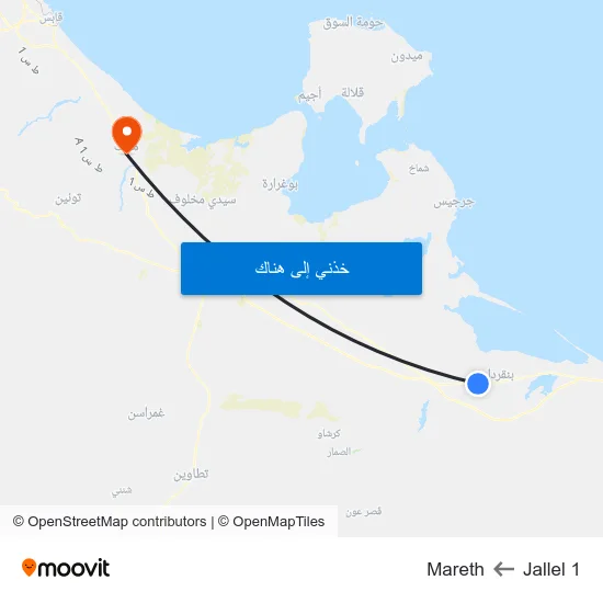 Jallel 1 to Mareth map