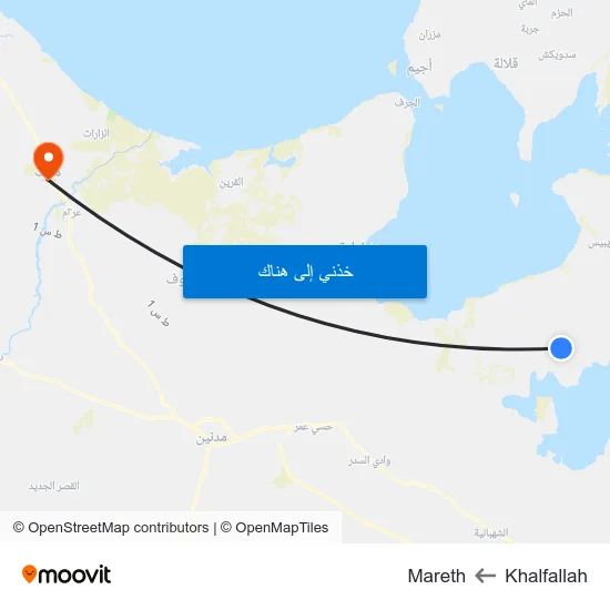 Khalfallah to Mareth map